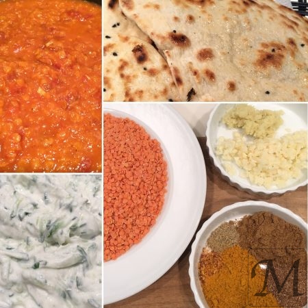 dahl raita naan brød