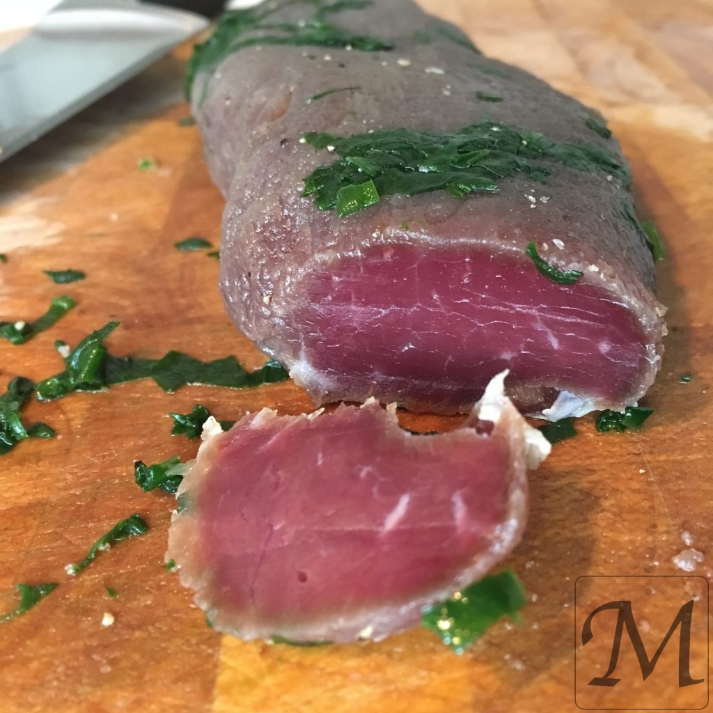 Gravad lammefilet med ramsløg