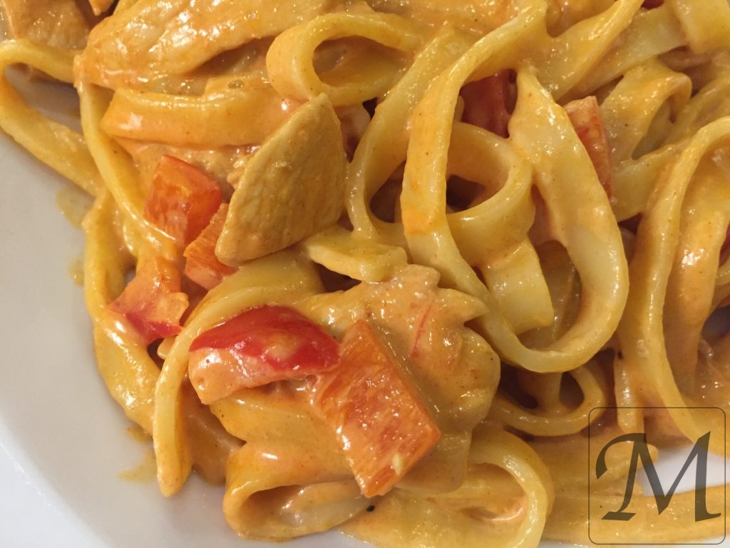 kylling med paprika og pasta
