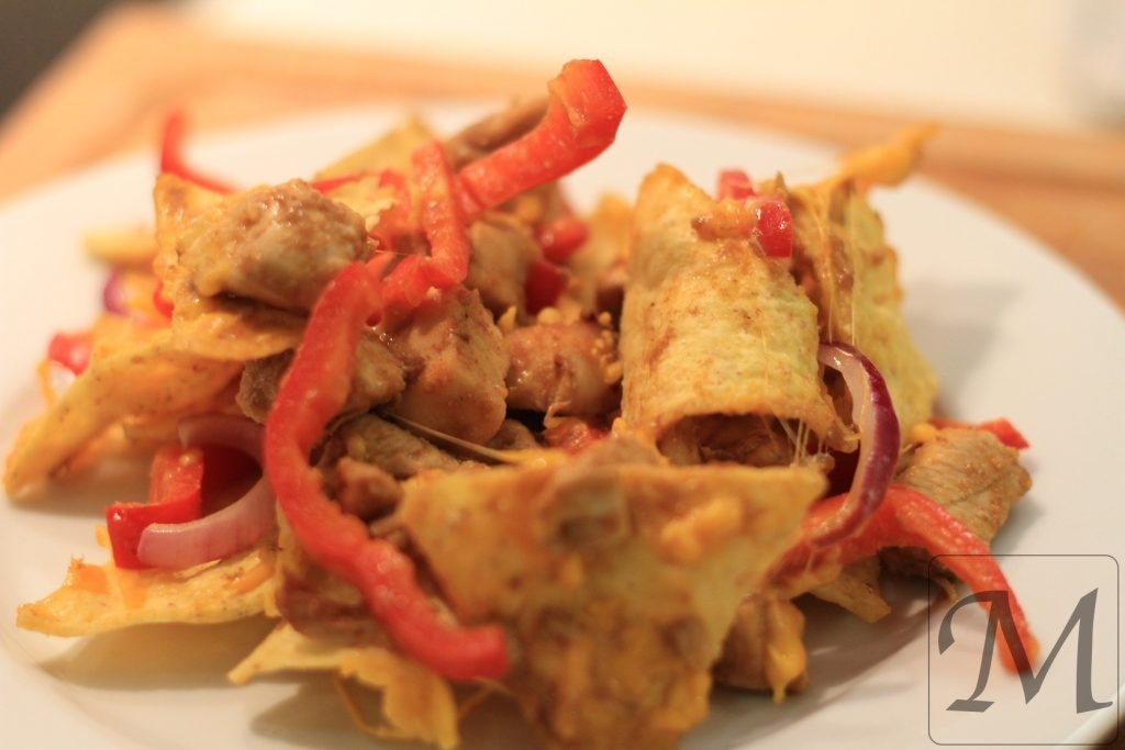 Nachos med kylling og krydderier